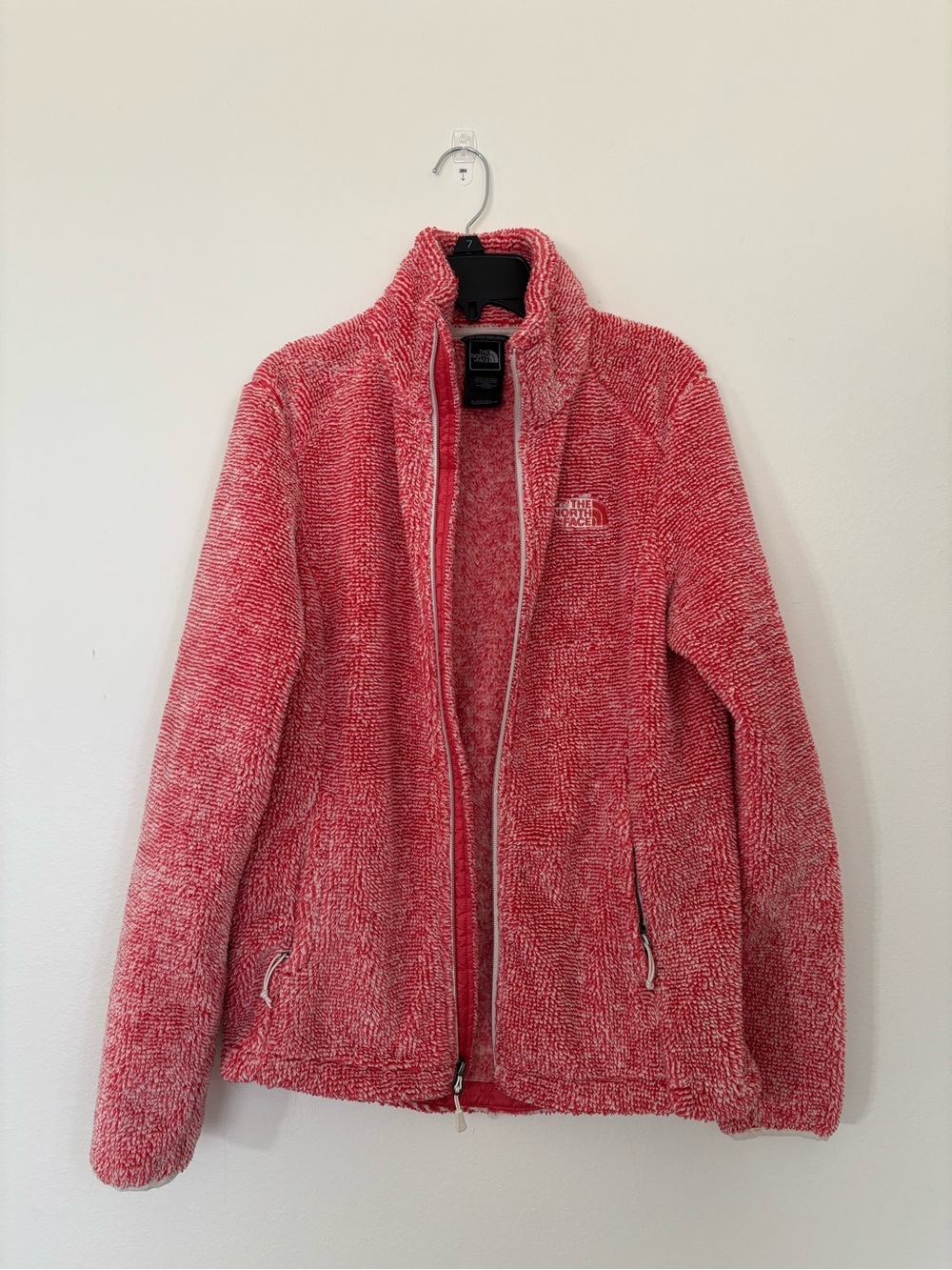 The North Face Soft Fleece Zip Up Jacket Coral Pink Women’s Size S Winter Cold